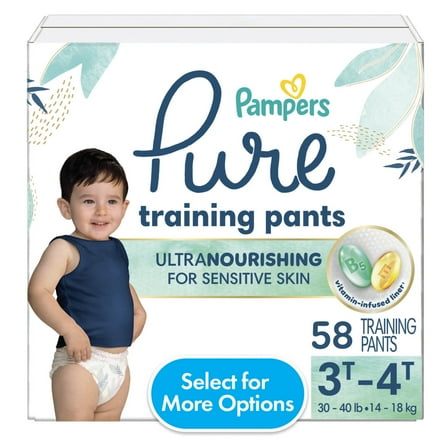 Pampers Pure Protection Training Underwear, Unisex, Size 3T4T, 58 Count (Select for More Options)