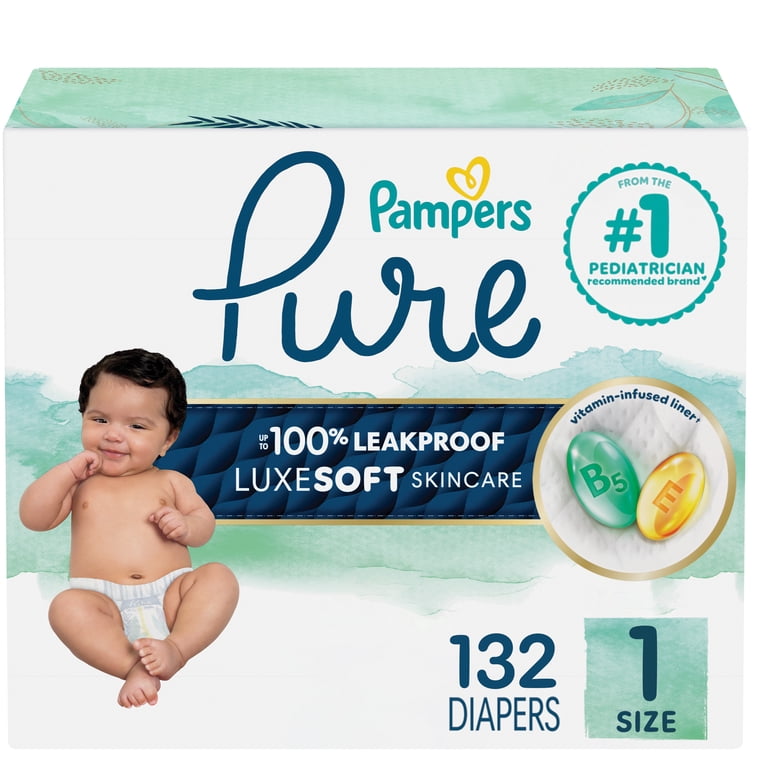 pampers1様 Pampers Pure Protection Diapers, Size 1, 132 Count