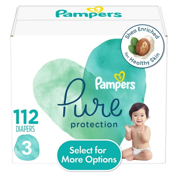 Pampers Pure Diapers Size 3, 112 Count (Select for More Options)
