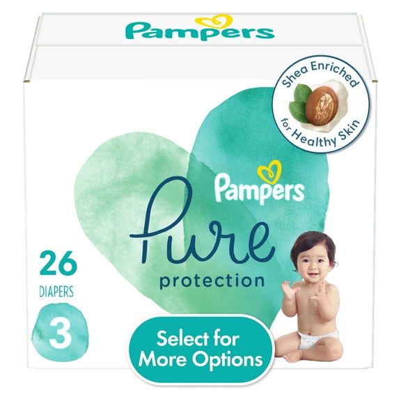 Pampers Pure Diapers Size 3, 26 Count (Select for More Options)
