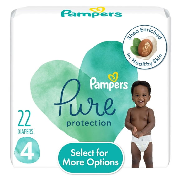 Pampers Pure Diapers Size 4, 22 Count (Select for More Options)