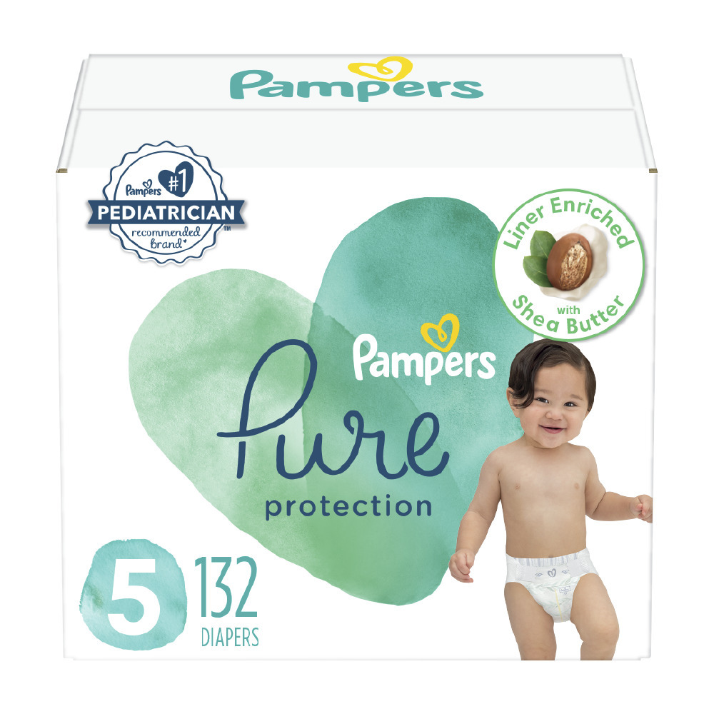 Pampers Pure Diapers Size 5, 132 Count (Select for More Options) - image 1 of 14