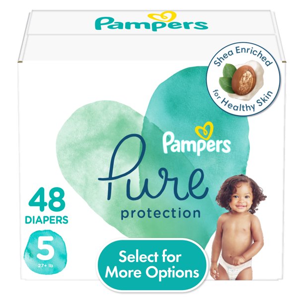 Pampers Pure Diapers Size 5, 48 Count (Select for More Options