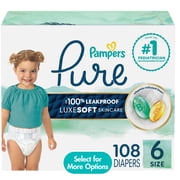 Pampers Pure Diapers Size 6, 108 Count Select for More Options