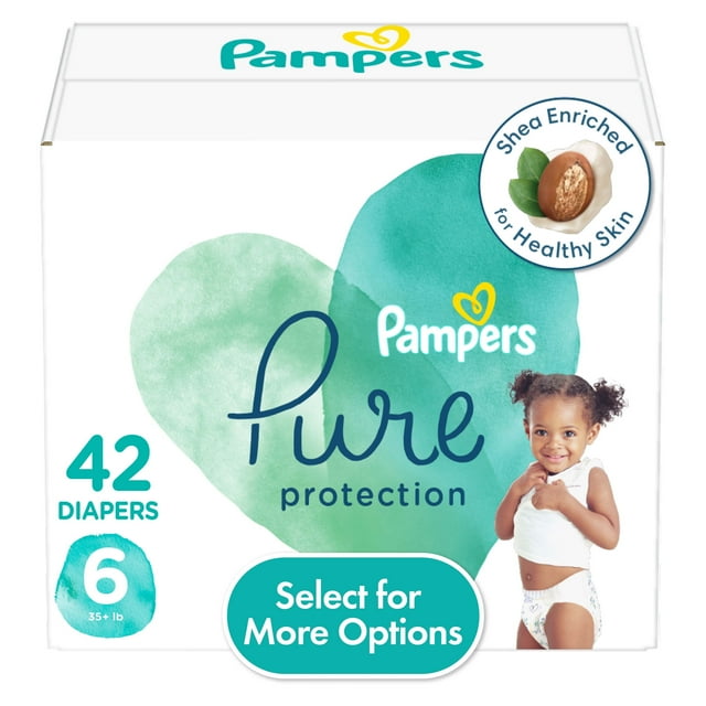 Pampers Pure Diapers Size 6, 42 Count (Select for More Options