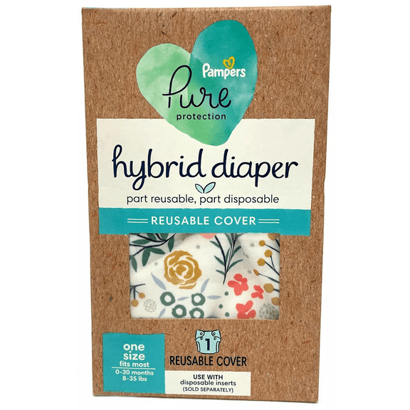 Pampers Pure Hybrid Reusable Cloth Diaper Cover, One Size - Full Floral