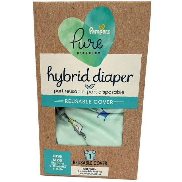 Pampers Pure Hybrid Reusable Cloth Diaper Cover, One Size - Happy