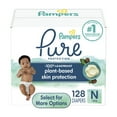 thumbnail image 1 of Pampers Pure Baby Diapers, Size 0 (<10 lbs ), 128, Up to 100% Leakproof, Premium Hypoallergenic Soft Diapers, 1 of 13