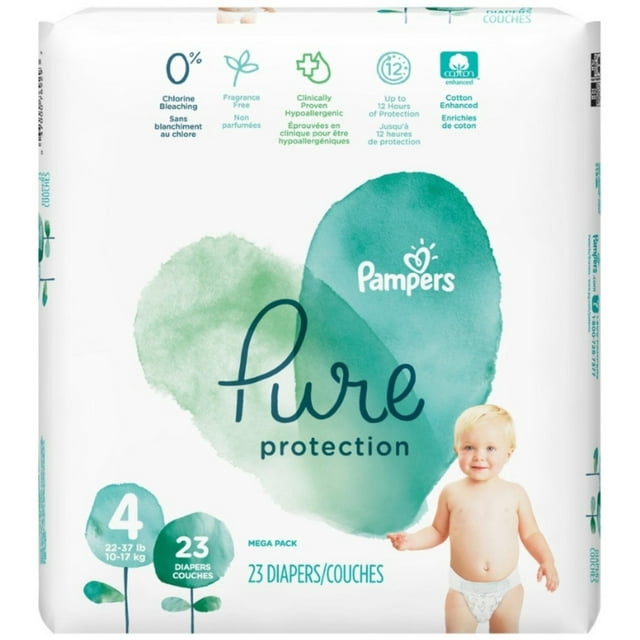 Pampers Pure Protection Active Baby Diapers, Size 4, 23 Pack - Walmart.com