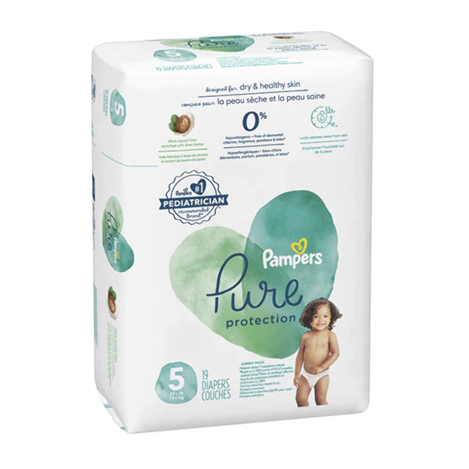 Pampers Pure Protection Diapers Size 5 Case 4 Units