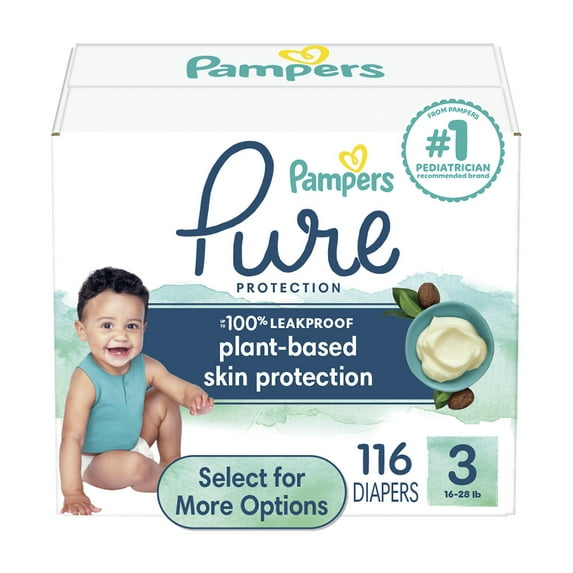 Pampers Pure Protection Diapers, Size 3, 116 Count (Select for More Options)