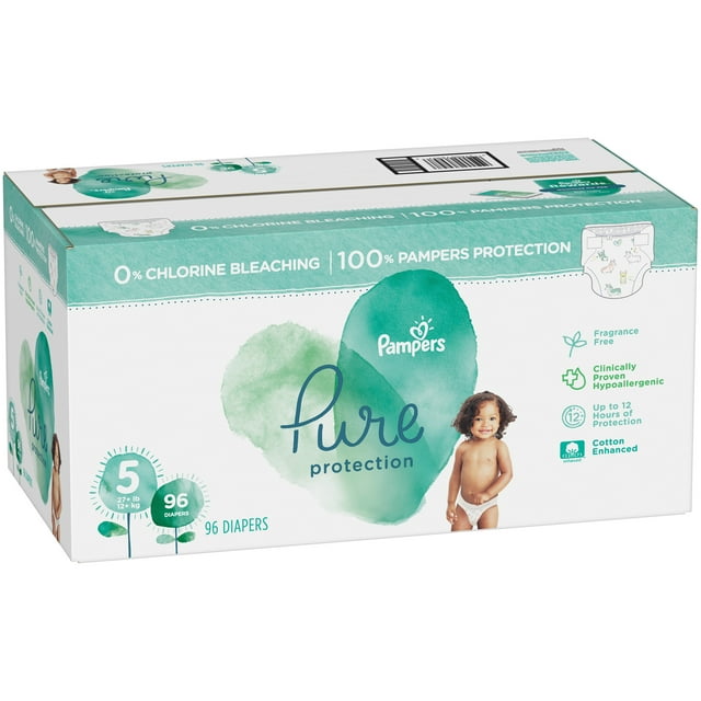 Pampers Pure Protection Size 5, Baby Dry Diapers, 96 ct Box - Walmart.com
