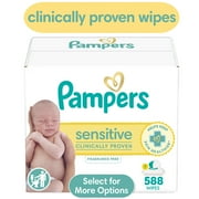 Pampers Sensitive Baby Wipes Unscented, 7-Pack 588 Total Count (Select for More Options)