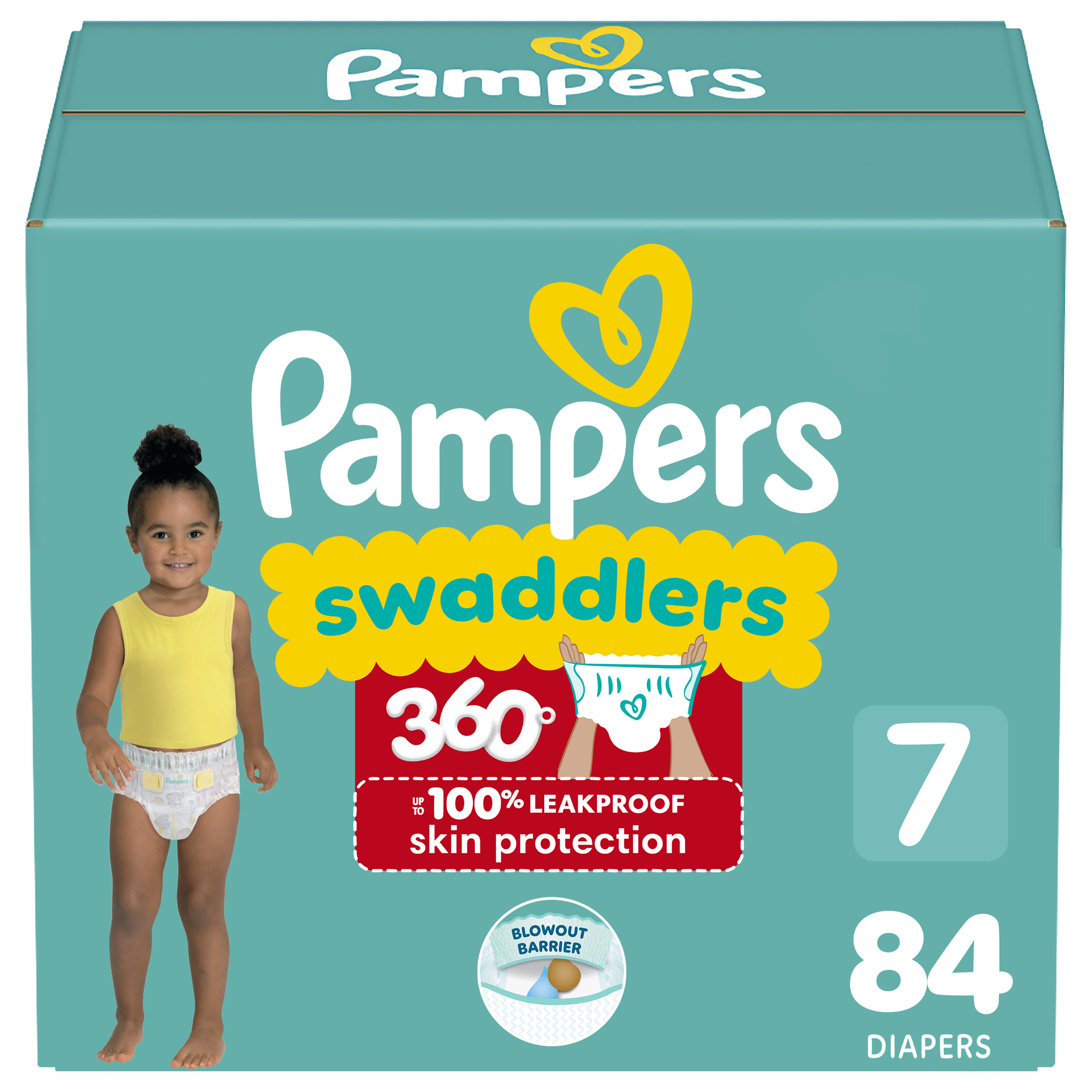 Pampers Swaddlers 360 Pull-on Diapers, Size 7, 84 Count For Up To 100% 