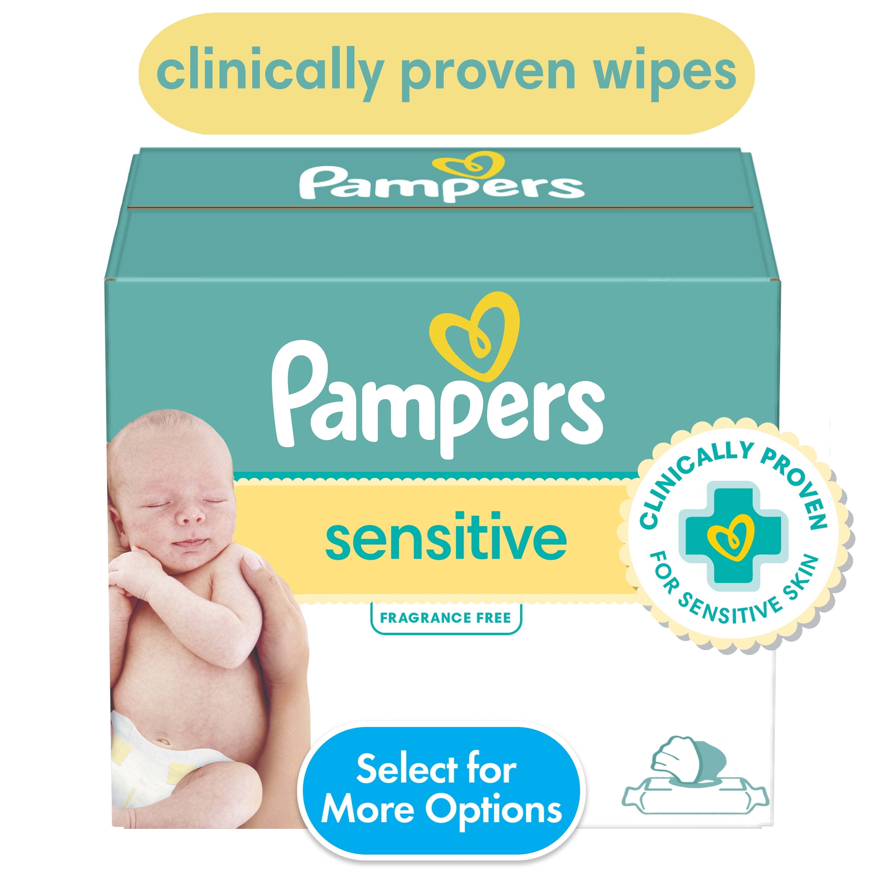 Pampers Sensitive Baby Wipes 1-Pack 84 Wipes (Select for More Options