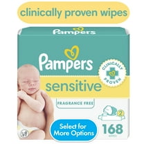 Pampers Sensitive Baby Wipes 2X Flip-Top Pack 168 Wipes (Select for More Options)