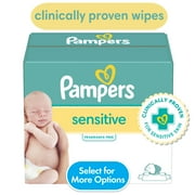 Pampers Sensitive Baby Wipes 2X Flip-Top Pack 168 Wipes (Select for More Options)