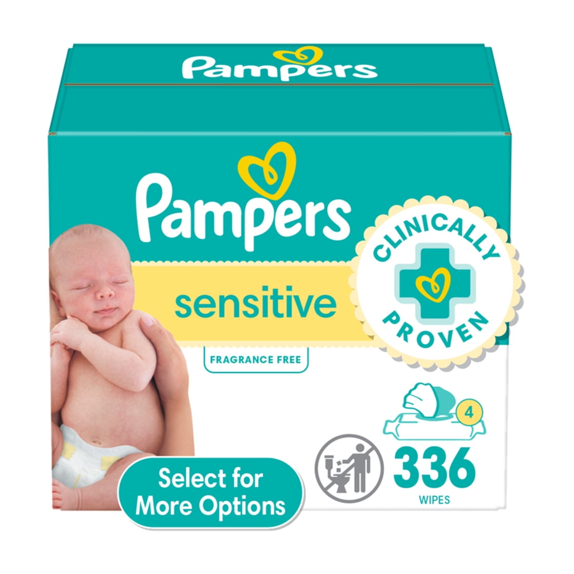 Pampers Sensitive Baby Wipes 336 Total Wipes (Choose Your Count)