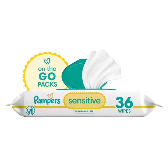 Pampers Sensitive Baby Wipes Fragrance Free and Hypoallergenic 36 Count, 1X