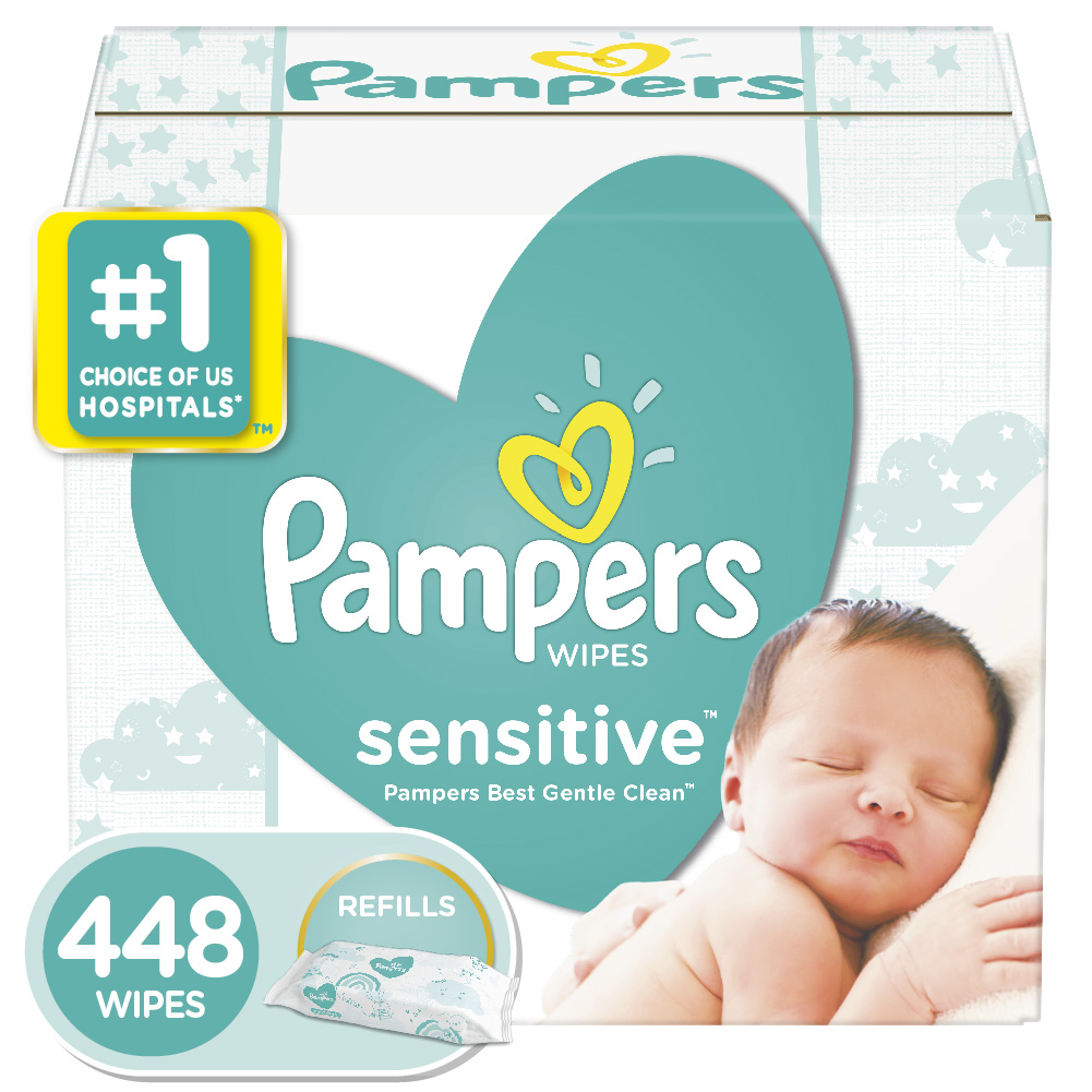 Pampers Sensitive Baby Wipes, 448 Count - image 1 of 11