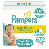 Pampers Sensitive Baby Wipes 8X Flip-Top Packs 672 Wipes (Select for More Options)