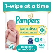 Pampers Sensitive Baby Wipes Unscented, 11 Pack, 616 Total Count Select for More Options