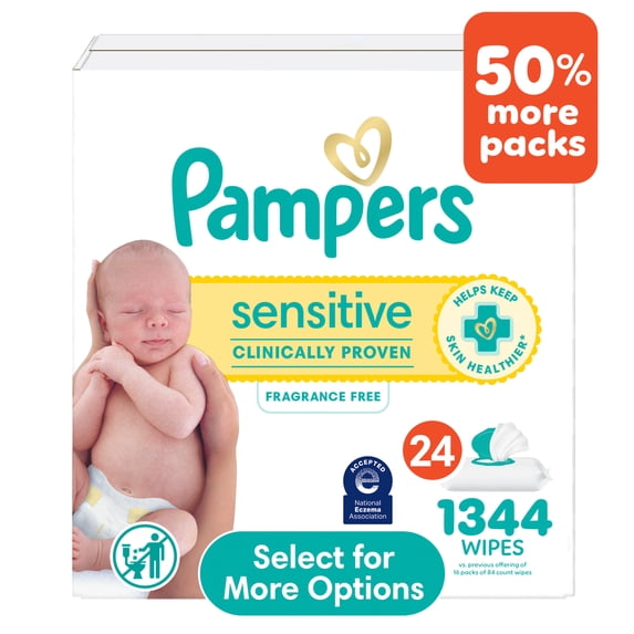 Baby Wipes Pampers Sensitive 1344 Wipes, 24X