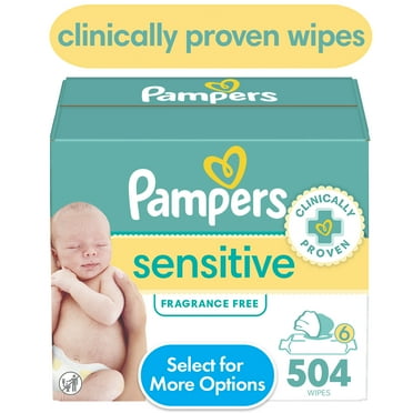 Pampers Sensitive Baby Wipes Unscented, 6 Pack, 504 Total Count (Select for More Options)