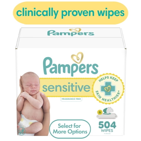 Pampers Sensitive Baby Wipes 6-Pack 504 Wipes (Select for More Options)
