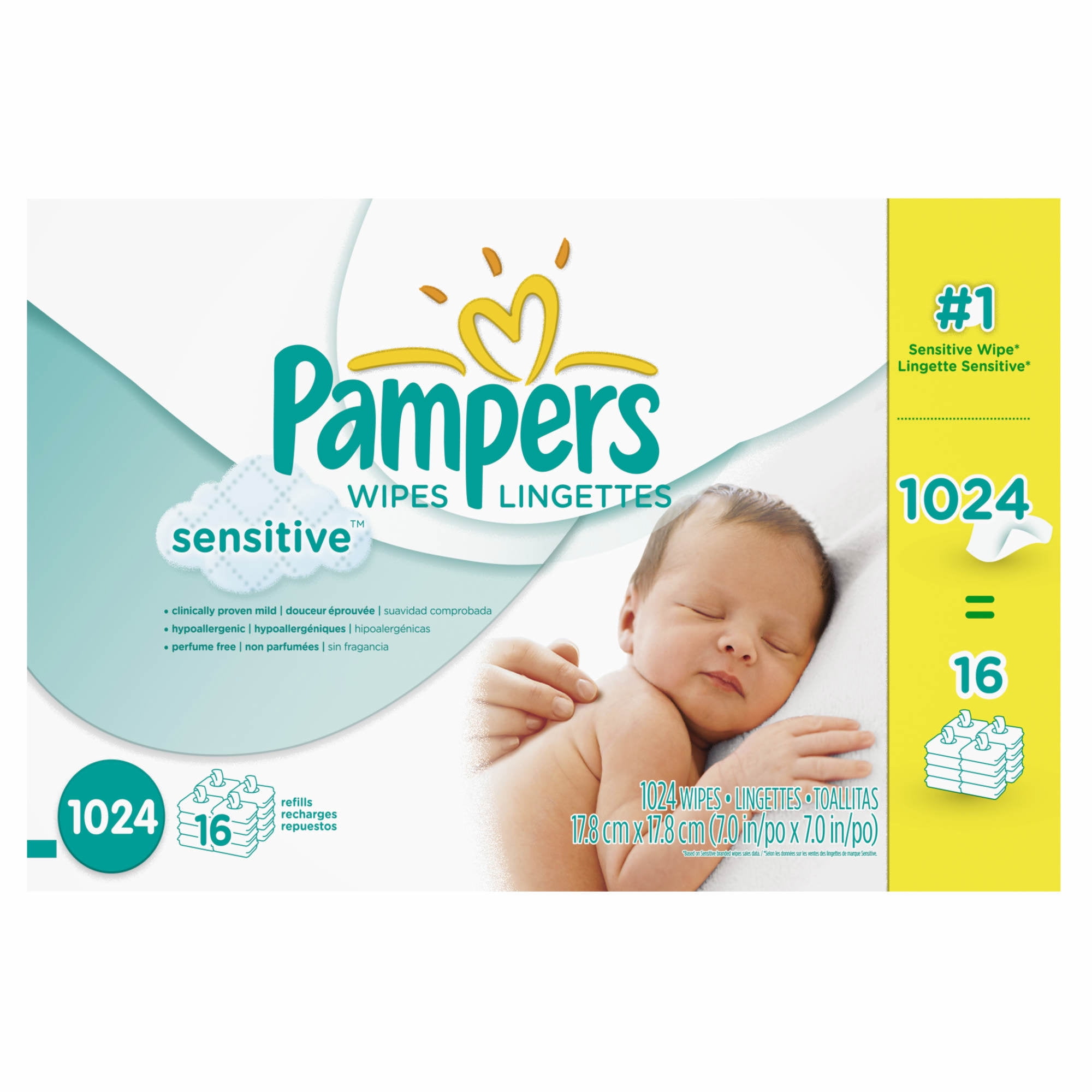 Wholesale Pampers Sensitive Baby Wipes - Pack of 18 - Weiner's LTD