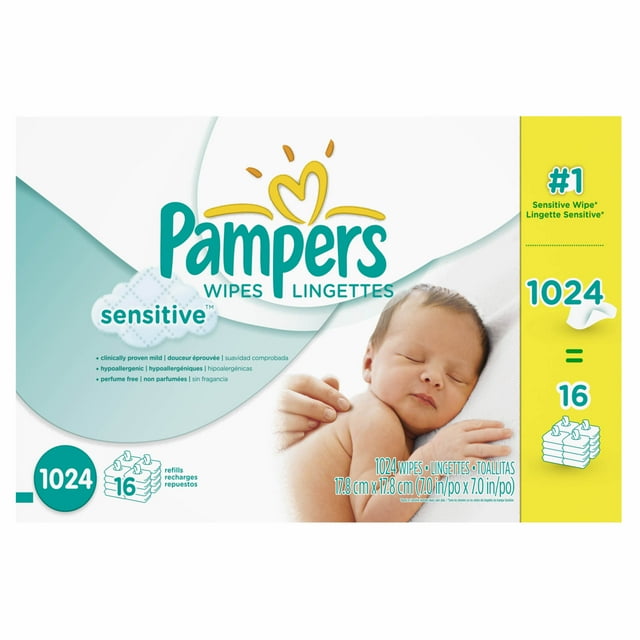Pampers Sensitive Skin Baby Wipe Refills, 1,024 ct. (baby wipes - Wholesale Price)