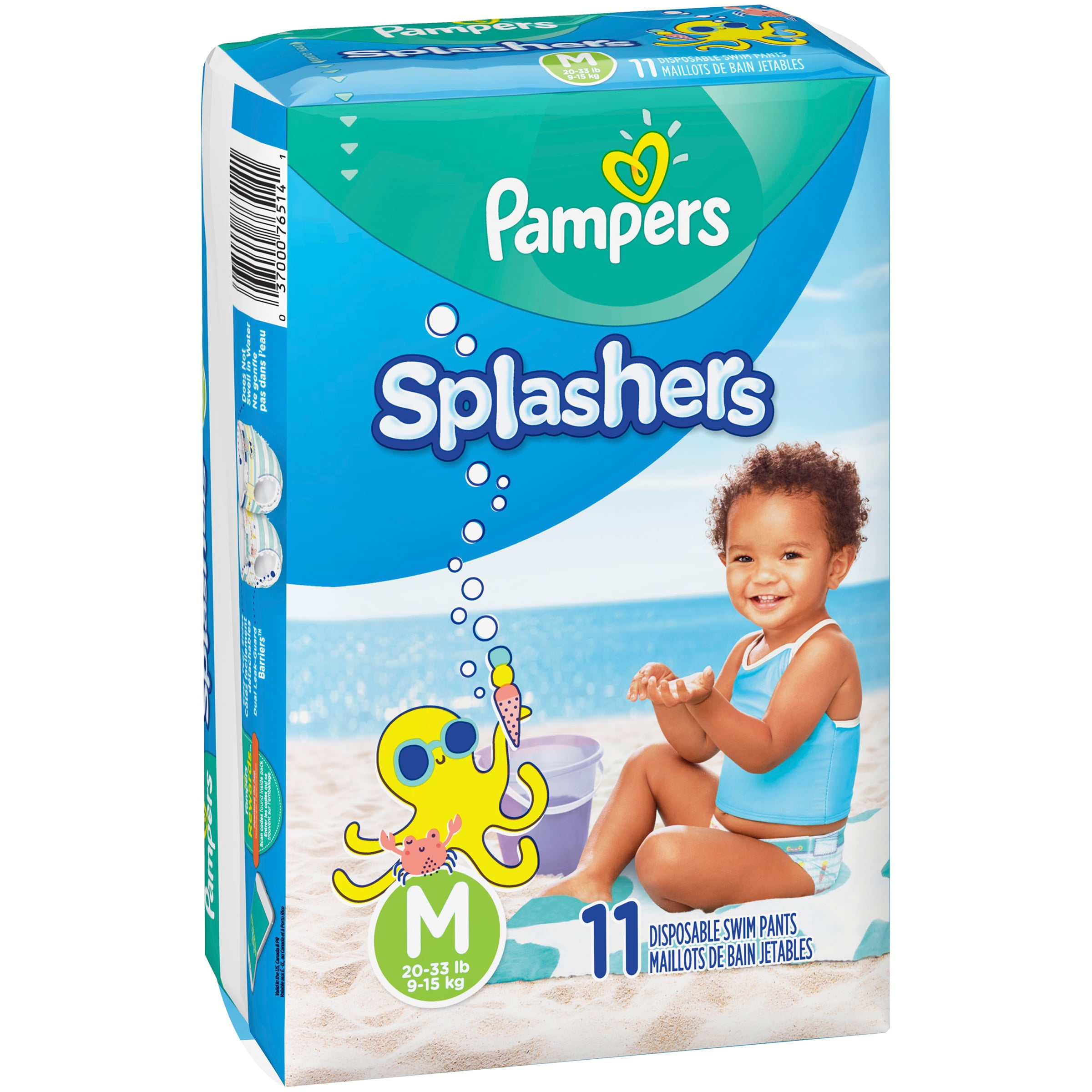 Pampers Splashers Talla M, 22 Pañales para Agua (Pack de 2 x 11