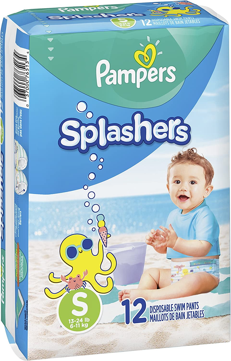 Pampers Splashers Swim Diapers Size S 13-24 lbs 12 Ct | Baby Swim ...