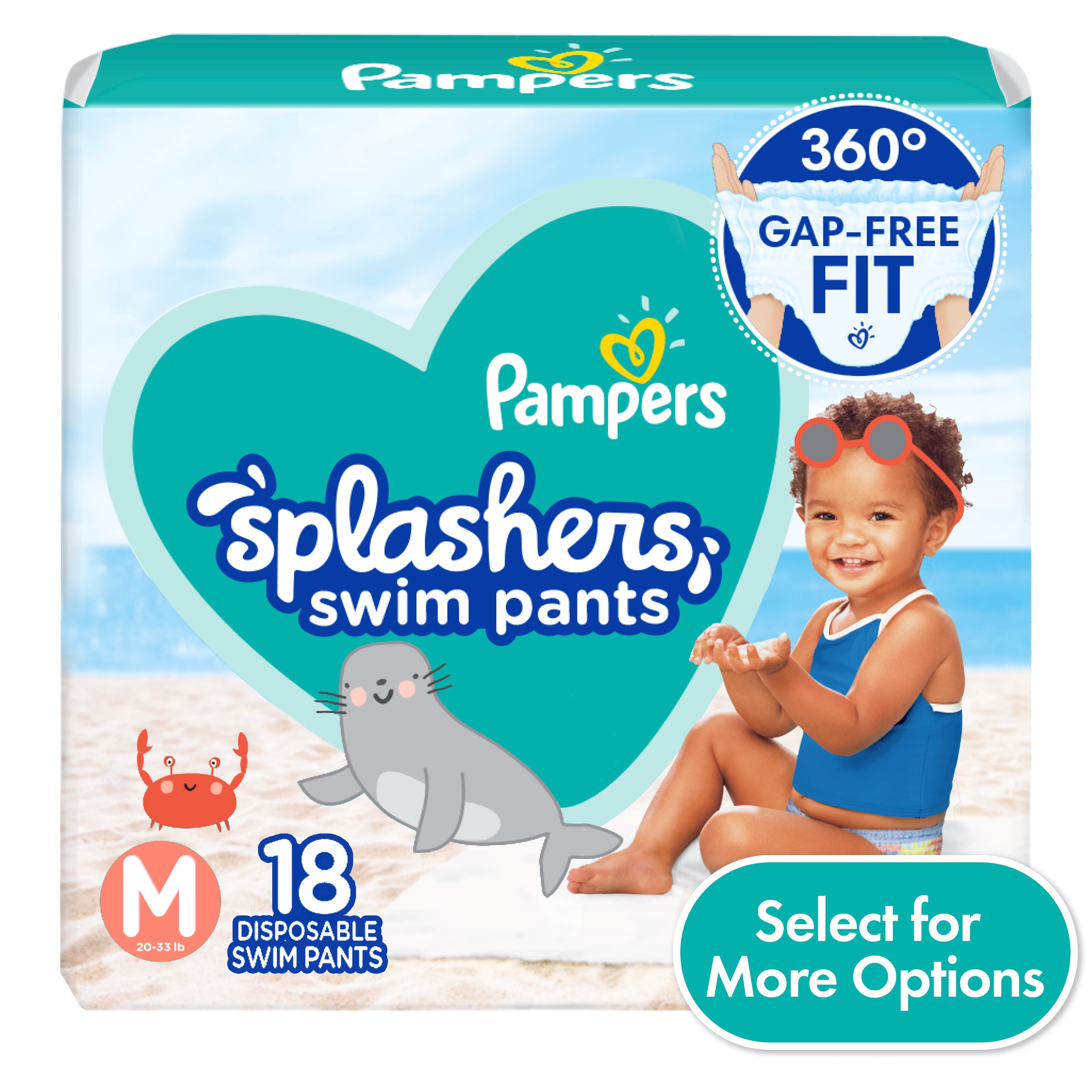 Pampers Splashers Swim Diapers Size m, 18 Count (Select for More Options)