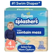 Pampers Splashers Swim Diapers Size 4, 18 Count (Select for More Options)