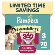 Pampers Swaddlers 360 Baby Diapers Size 3, 70 Count Select for More Options