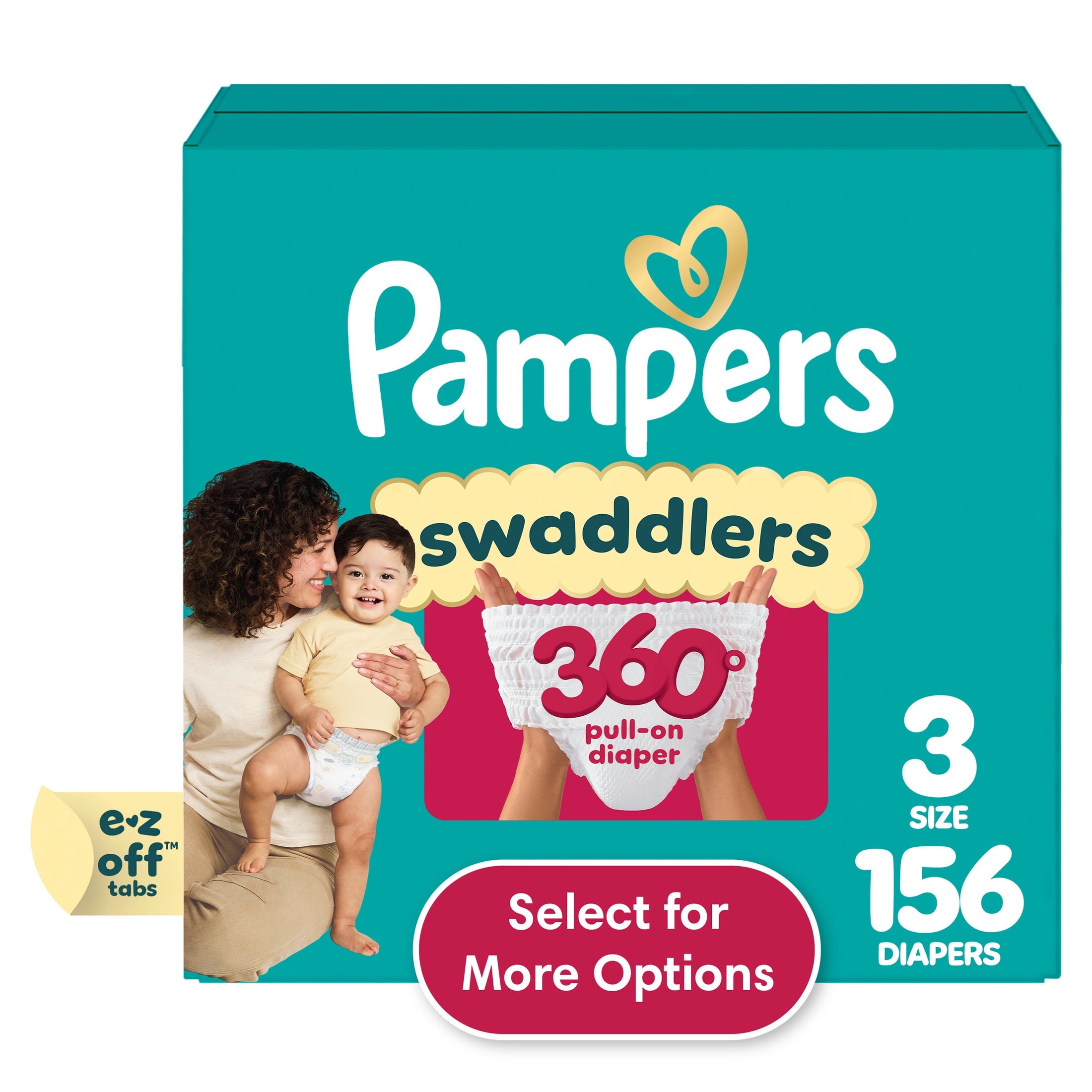 Free Shipping! Pampers Swaddlers 360 Pull-On Diapers Size 3, 16-28