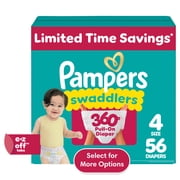 Pampers Swaddlers 360 Baby Diapers Size 4, 56 Count Select for More Options