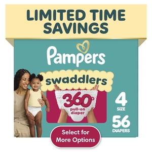 Pañales Pampers Swaddlers 360, Talla 4, 56 piezas (Selecciona para más opciones)