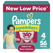 Pampers Swaddlers 360 Pull-On Diapers, Size 4 (22-37 lbs), 56 Count, for up to 100% Leakproof Skin Protection