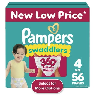 Pampers Swaddlers 360 Pull-On Diapers, Size 4 (22-37 lbs), 56 Count, for up to 100% Leakproof Skin Protection