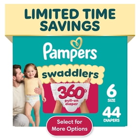 Pampers Swaddlers 360 Baby Diapers Size 6, 44 Count (Select for More Options)