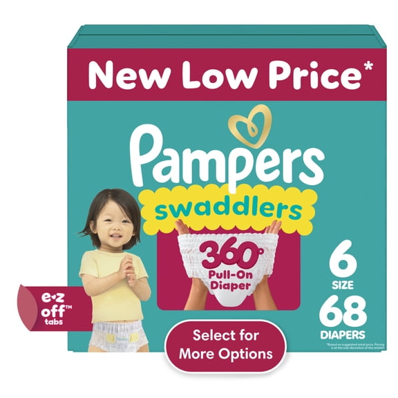 Pampers Swaddlers 360 Baby Diapers Size 6, 68 Count (Select for More Options)