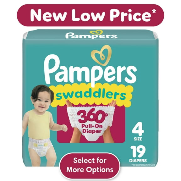 Pampers Swaddlers 360 Pull-On Diapers Size 4, 19 Count (Select for More Options)