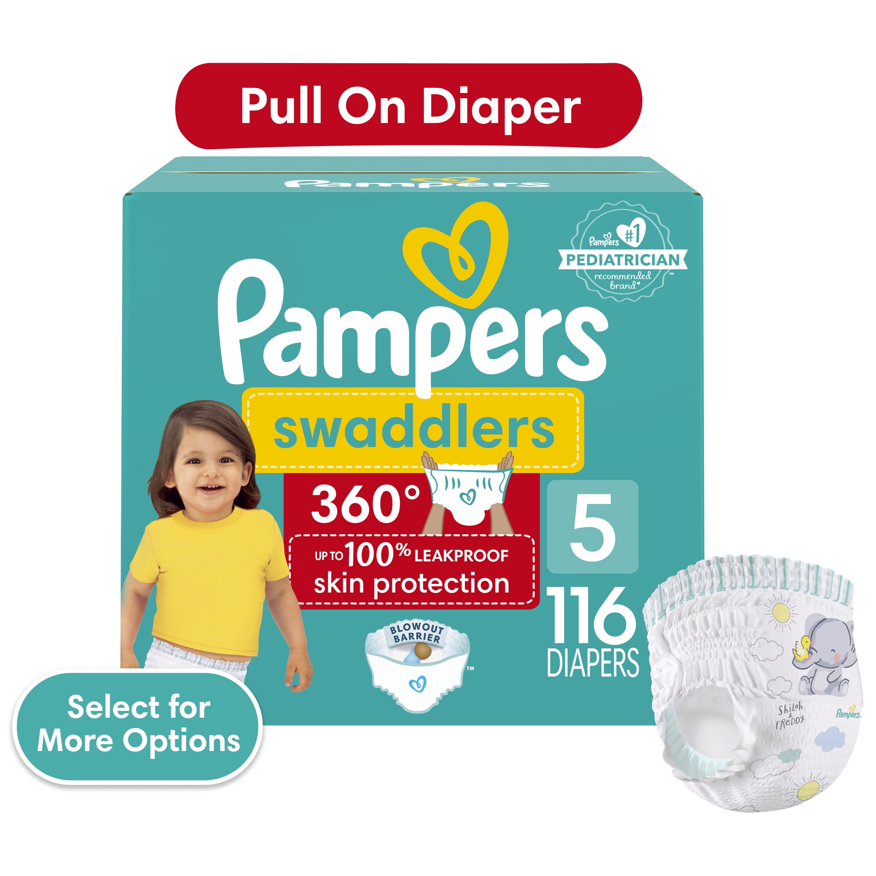 Pampers Swaddlers 360 Pull-On Diapers, Size 5, 116 Liberia Ubuy