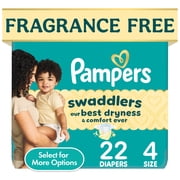 Pampers Swaddlers Fragrance Free Baby Diapers Size 4, 22 Count Select for More Options