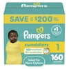 Diaper Size: Size 1, Count Per Pack: 160