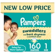 Pampers Swaddlers Baby Diapers Size 1, 160 Count (Select for More Options)
