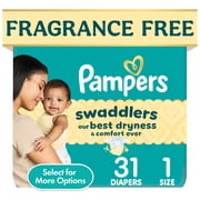 Pampers Swaddlers Fragrance Free Baby Diapers, Size 1, 32 Count Select for More Options