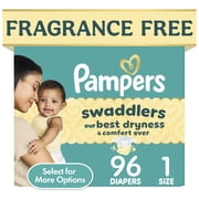 Pampers Swaddlers Fragrance Free Baby Diapers Size 1, 96 Count Select for More Options